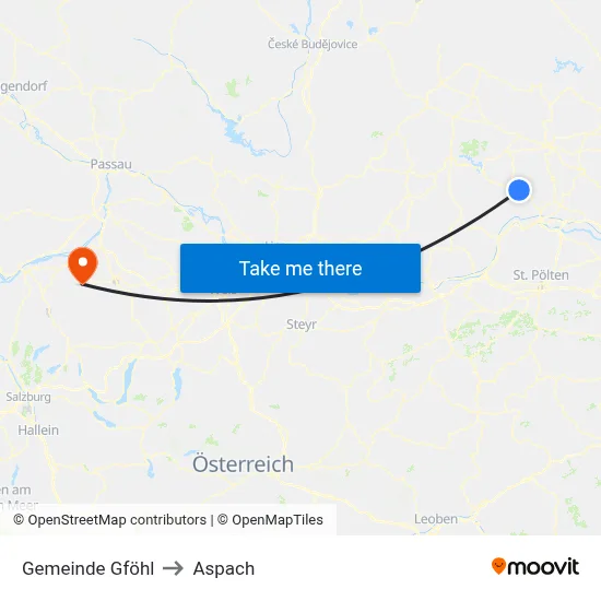 Gemeinde Gföhl to Aspach map