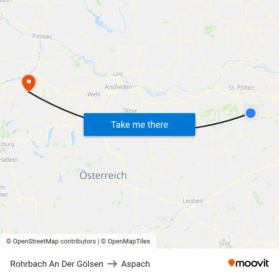 Rohrbach An Der Gölsen to Aspach map