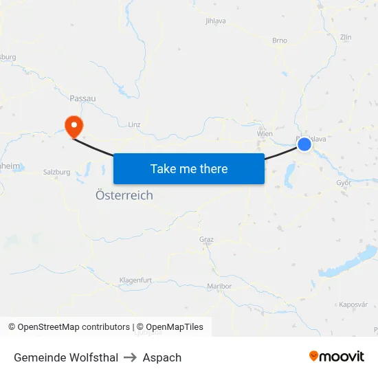 Gemeinde Wolfsthal to Aspach map