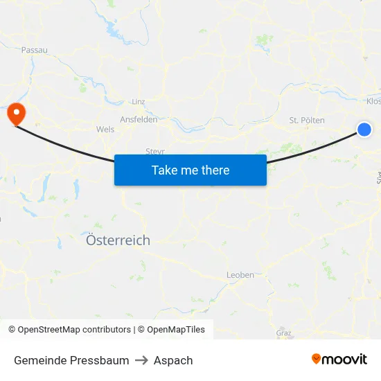 Gemeinde Pressbaum to Aspach map