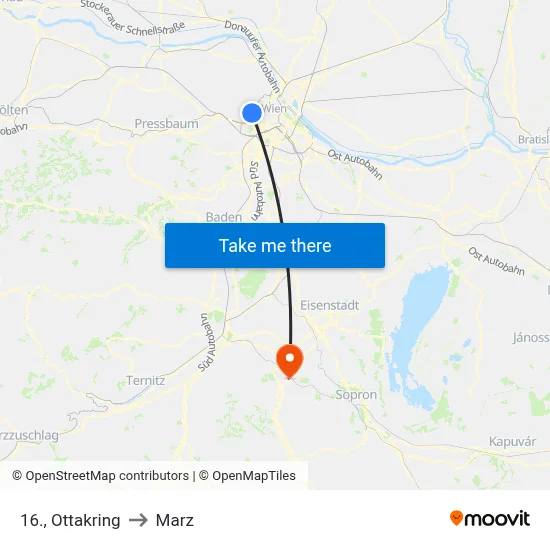 16., Ottakring to Marz map
