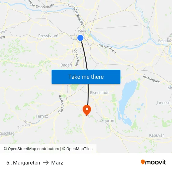 5., Margareten to Marz map