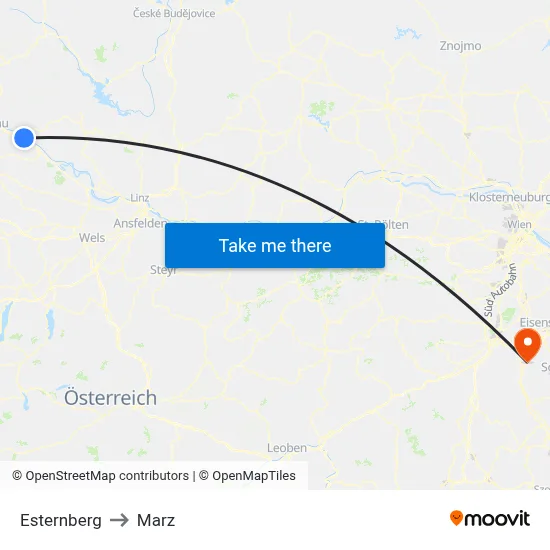 Esternberg to Marz map