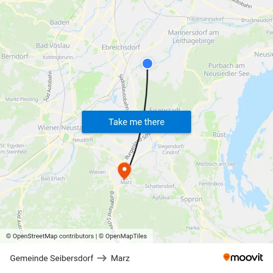Gemeinde Seibersdorf to Marz map