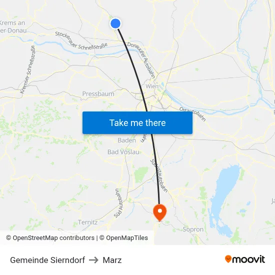Gemeinde Sierndorf to Marz map