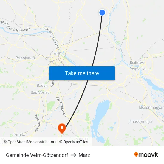 Gemeinde Velm-Götzendorf to Marz map
