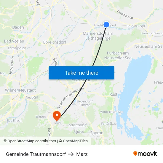 Gemeinde Trautmannsdorf to Marz map