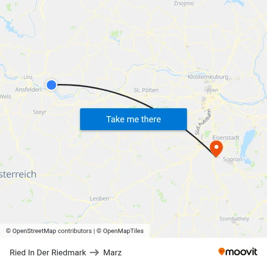 Ried In Der Riedmark to Marz map