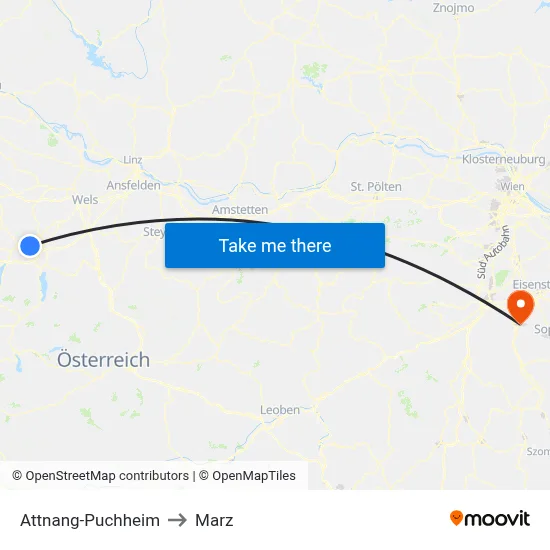Attnang-Puchheim to Marz map