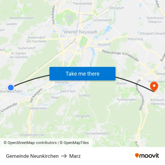 Gemeinde Neunkirchen to Marz map