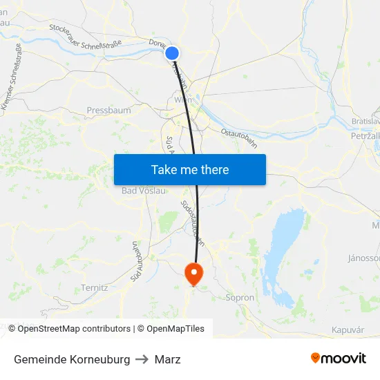 Gemeinde Korneuburg to Marz map