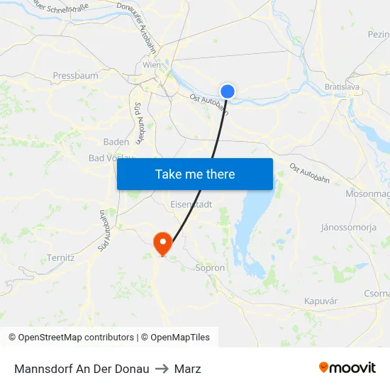 Mannsdorf An Der Donau to Marz map