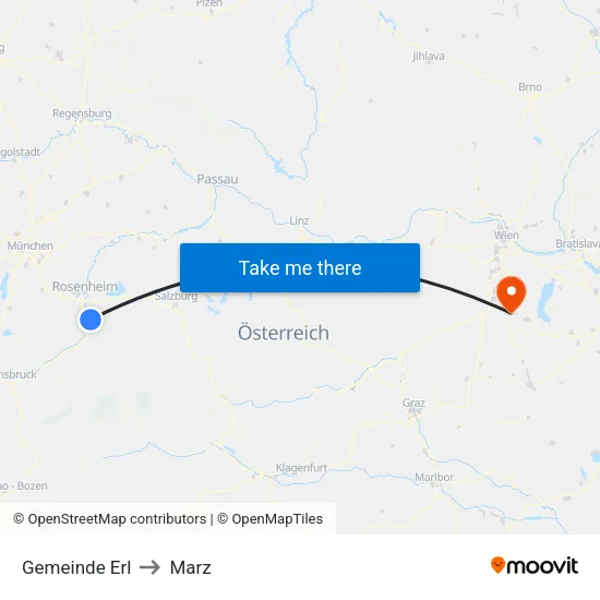 Gemeinde Erl to Marz map