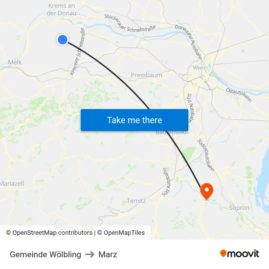 Gemeinde Wölbling to Marz map