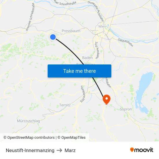 Neustift-Innermanzing to Marz map