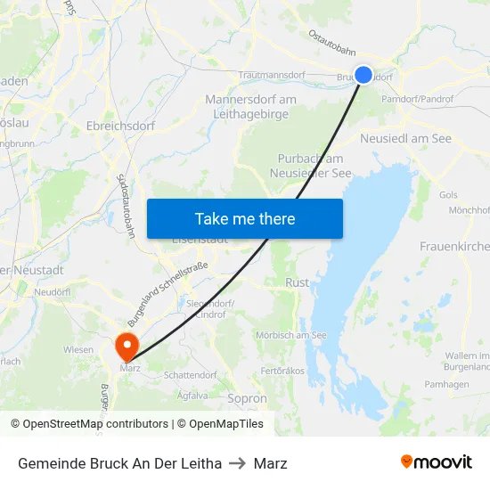 Gemeinde Bruck An Der Leitha to Marz map