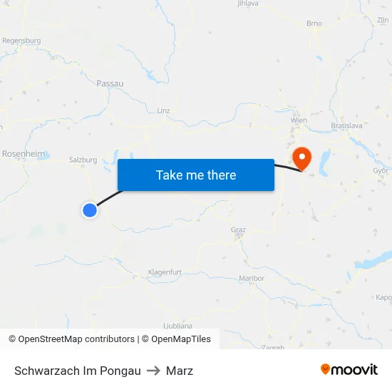 Schwarzach Im Pongau to Marz map