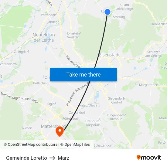 Gemeinde Loretto to Marz map