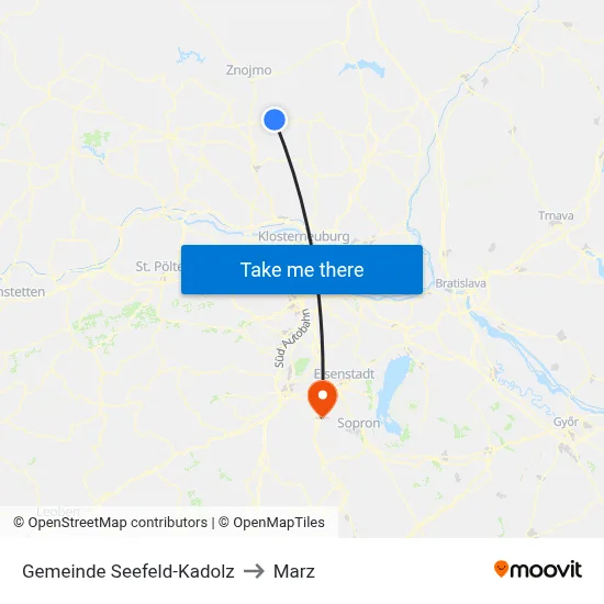 Gemeinde Seefeld-Kadolz to Marz map
