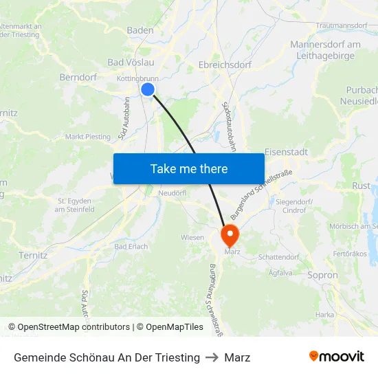 Gemeinde Schönau An Der Triesting to Marz map
