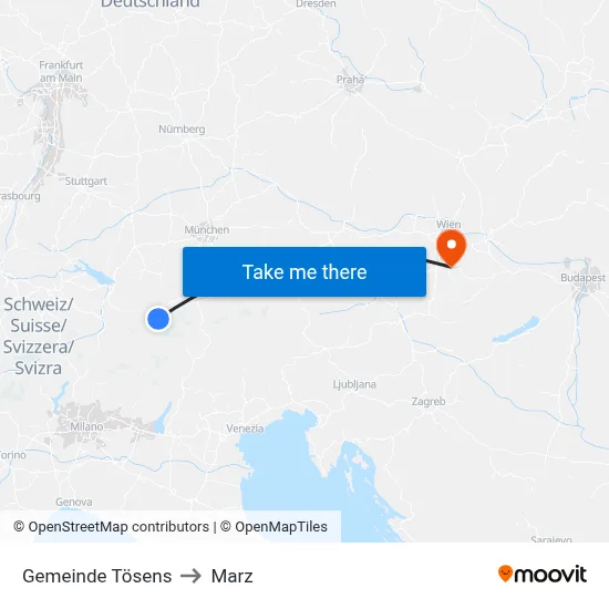 Gemeinde Tösens to Marz map