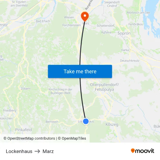 Lockenhaus to Marz map