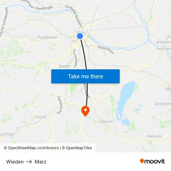 Wieden to Marz map