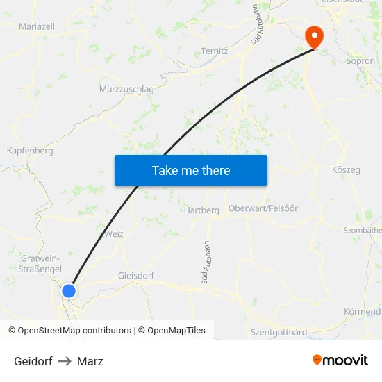 Geidorf to Marz map