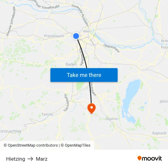 Hietzing to Marz map