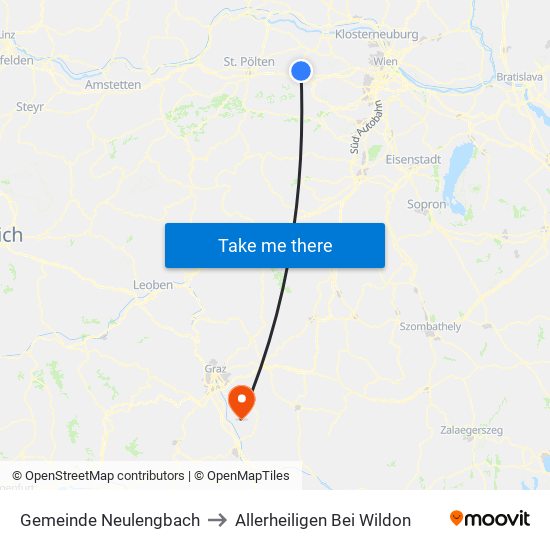 Gemeinde Neulengbach to Allerheiligen Bei Wildon map