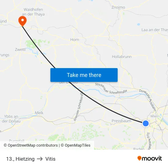 13., Hietzing to Vitis map