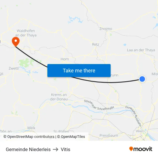 Gemeinde Niederleis to Vitis map