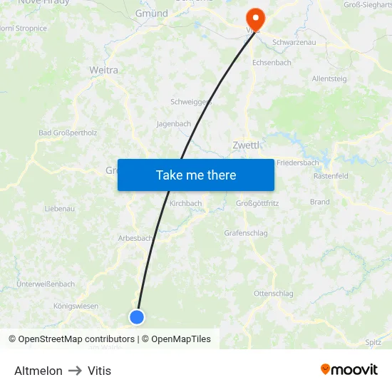 Altmelon to Vitis map