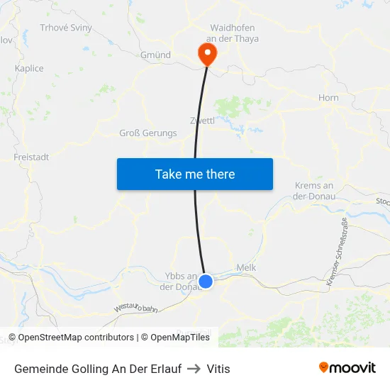 Gemeinde Golling An Der Erlauf to Vitis map