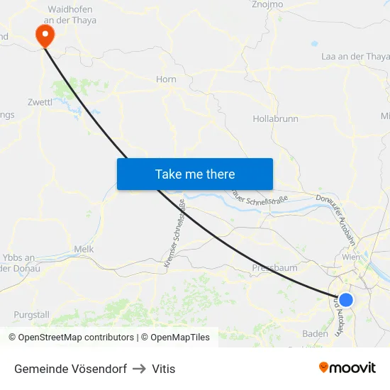Gemeinde Vösendorf to Vitis map