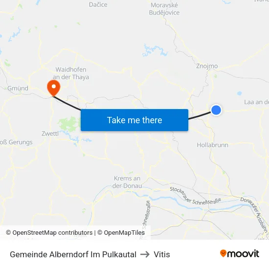 Gemeinde Alberndorf Im Pulkautal to Vitis map