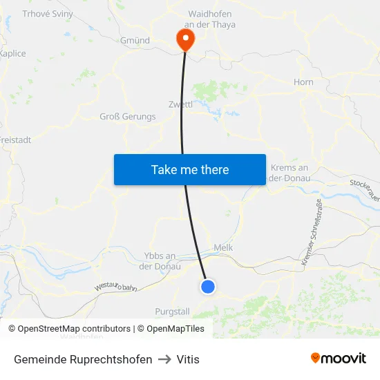 Gemeinde Ruprechtshofen to Vitis map