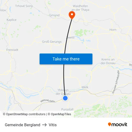 Gemeinde Bergland to Vitis map