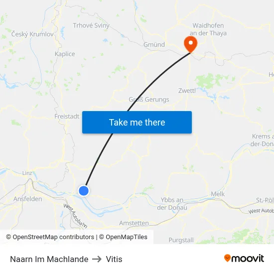 Naarn Im Machlande to Vitis map