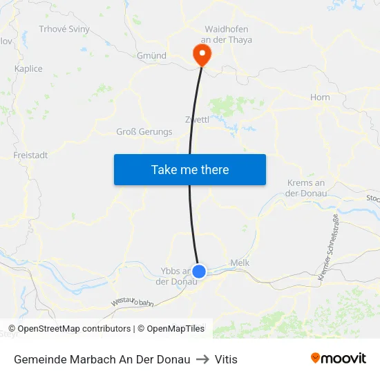 Gemeinde Marbach An Der Donau to Vitis map