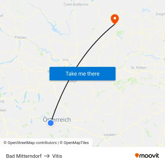 Bad Mitterndorf to Vitis map