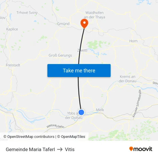 Gemeinde Maria Taferl to Vitis map