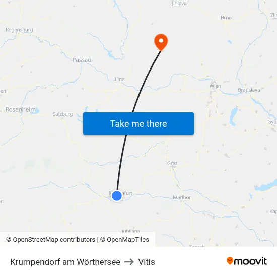 Krumpendorf am Wörthersee to Vitis map