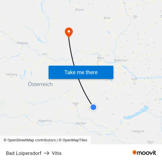 Bad Loipersdorf to Vitis map