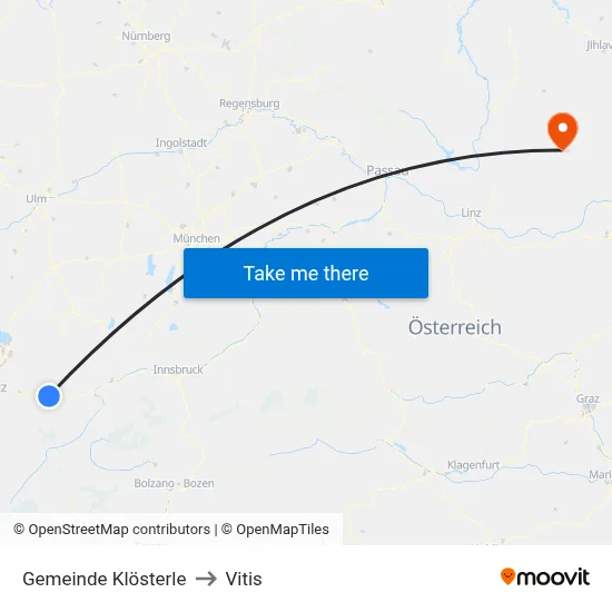 Gemeinde Klösterle to Vitis map