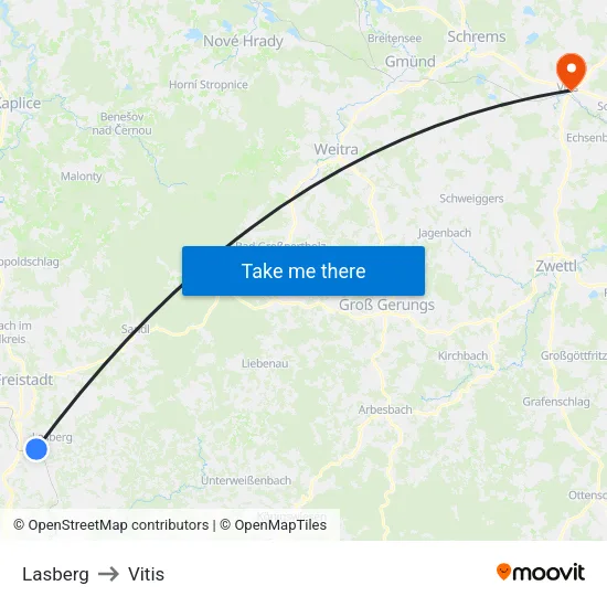 Lasberg to Vitis map