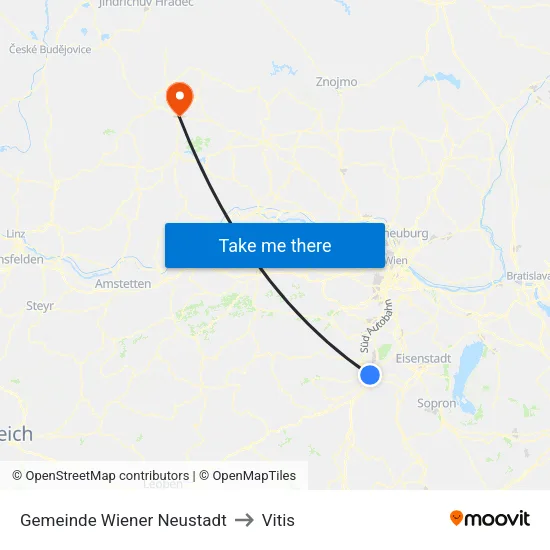 Gemeinde Wiener Neustadt to Vitis map