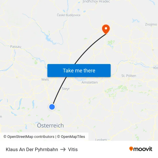Klaus An Der Pyhrnbahn to Vitis map