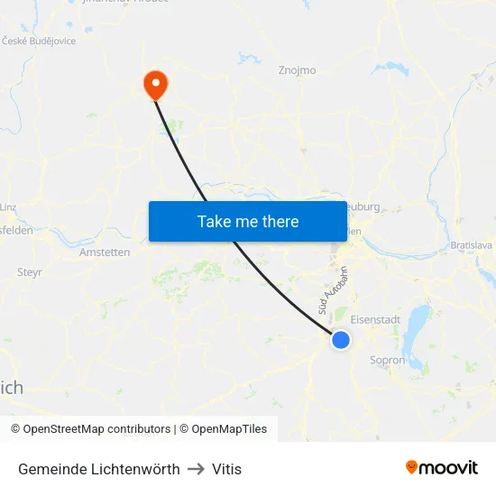 Gemeinde Lichtenwörth to Vitis map
