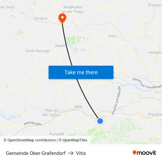 Gemeinde Ober-Grafendorf to Vitis map